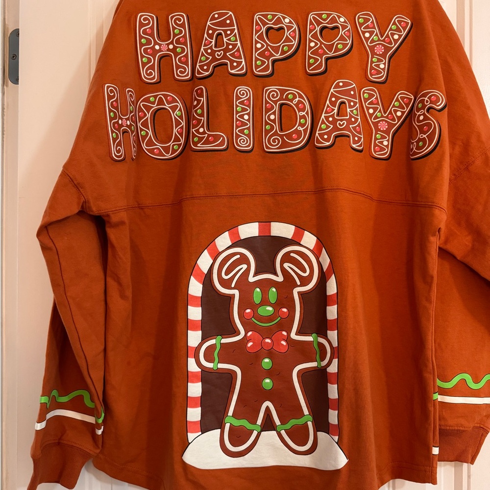Disney Long Sleeve 'Happy Holidays' Gingerbread Spirit Jersey